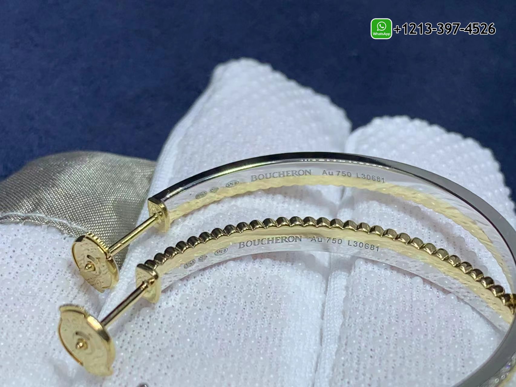qlcakcbemus Custom Made Best Quality 1:1 Cheap Boucheron Quatre Radiant 18K Two-Tone Gold & Diamond Creole Hoop Earrings - High Quality 18k Gold and Diamond Luxury Distinctive Collection Designer Jewelry Customized Factory Price - Image 4