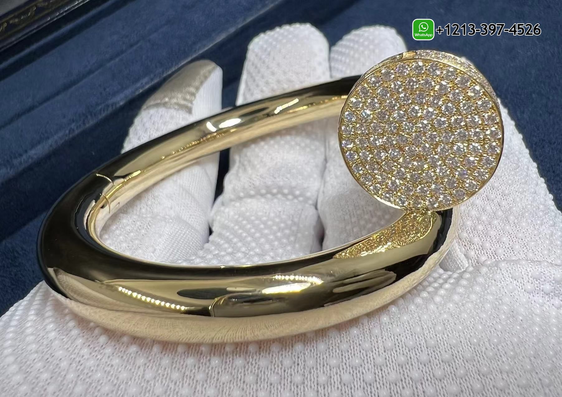 qojth0xa331 Custom Made 1:1 High Quality Replica Cartier 18k Yellow Gold Diamond Large Model Juste un Clou XL Nail Bracelet - High Quality 18k Gold and Diamond Luxury Distinctive Collection Designer Jewelry Customized Factory Price - Image 5