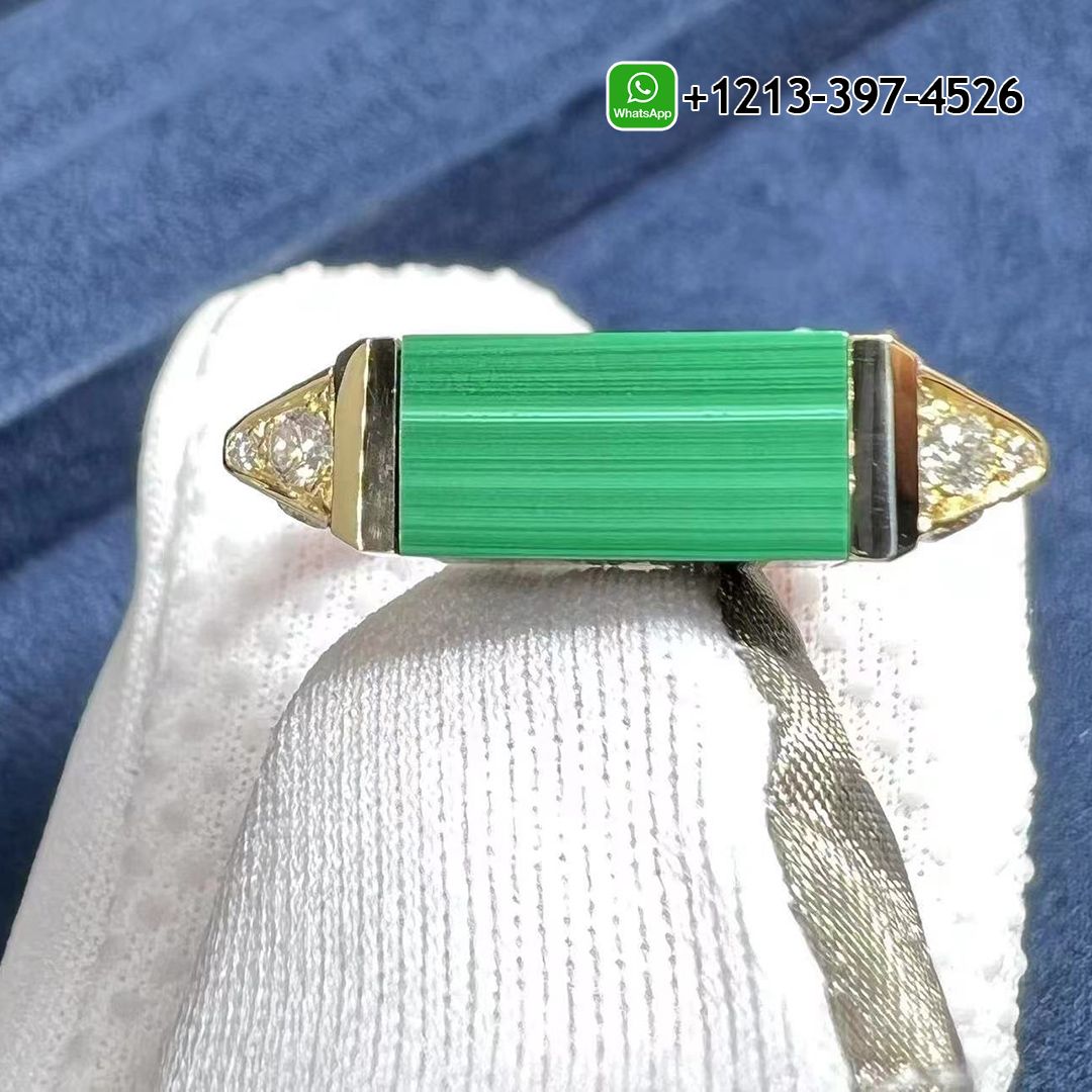 qqegskhkpit Best Sellers 1:1 Quality Cheap Custom Made Cartier 18K Yellow Gold Diamond & Malachite Les Berlingots de Cartier Ring - High Quality 18k Gold and Diamond Luxury Distinctive Collection Designer Jewelry Customized Factory Price