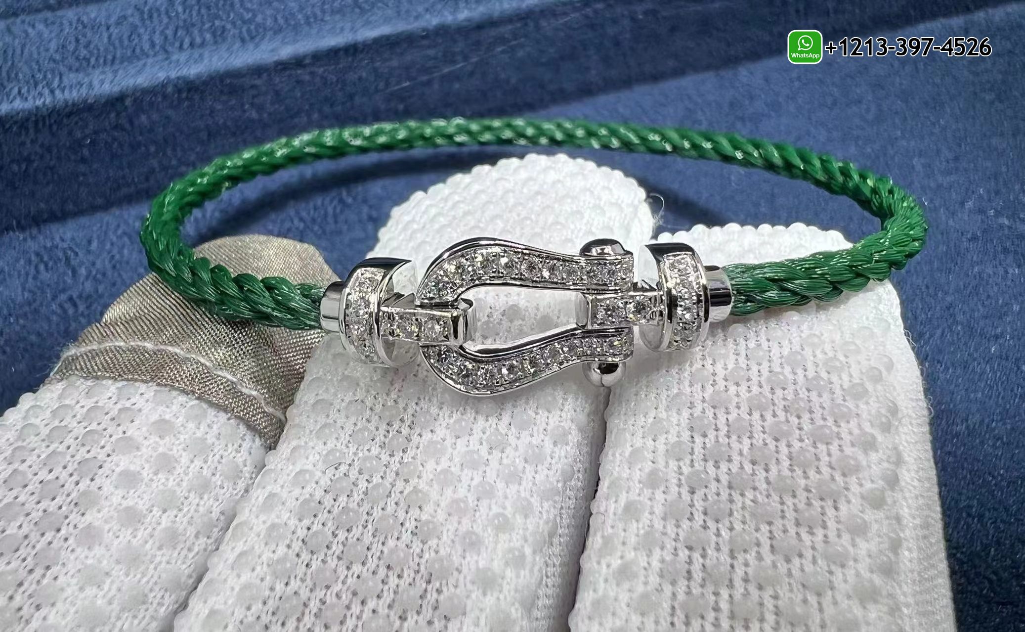 qswmlnrjjly Custom Made Best Sellers Quality 1:1 Copy Force 10 Bracelet 18k white gold and diamonds medium model Blue Cable - High Quality 18k Gold and Diamond Luxury Distinctive Collection Designer Jewelry Customized Factory Price - Image 2