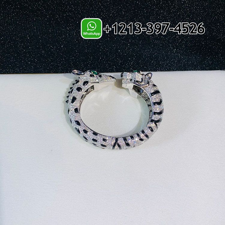 qvzptmgnyr1 Highest Quality Cartier 18k White Gold Pave Diamonds Onyx Indomptables de Cartier Tiger and Giraffe Bracelet - High Quality 18k Gold and Diamond Luxury Distinctive Collection Designer Jewelry Customized Factory Price - Image 8