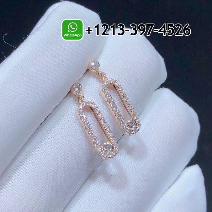 qxlukftn3xf Custom Made Best Sellers Quality 1:1 Messika Move Uno 18k Rose Gold Diamond Stud Earrings - High Quality 18k Gold and Diamond Luxury Distinctive Collection Designer Jewelry Customized Factory Price - Image 5