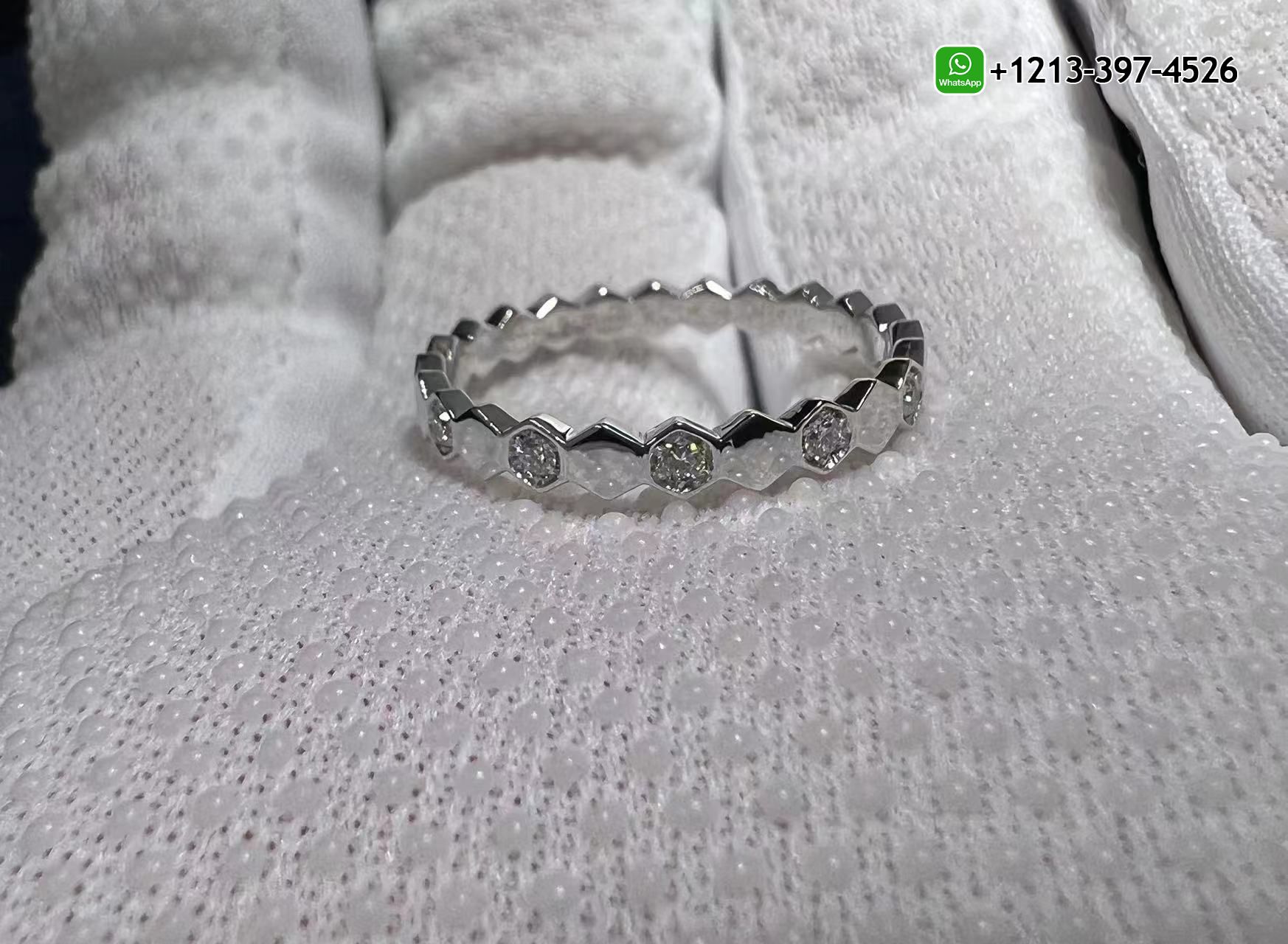 r0qazsjc1le 1:1 Quality Cheap Chaumet Bee My Love 2.5mm White Gold Half Pavé Diamond Ring - High Quality 18k Gold and Diamond Luxury Distinctive Collection Designer Jewelry Customized Factory Price - Image 5