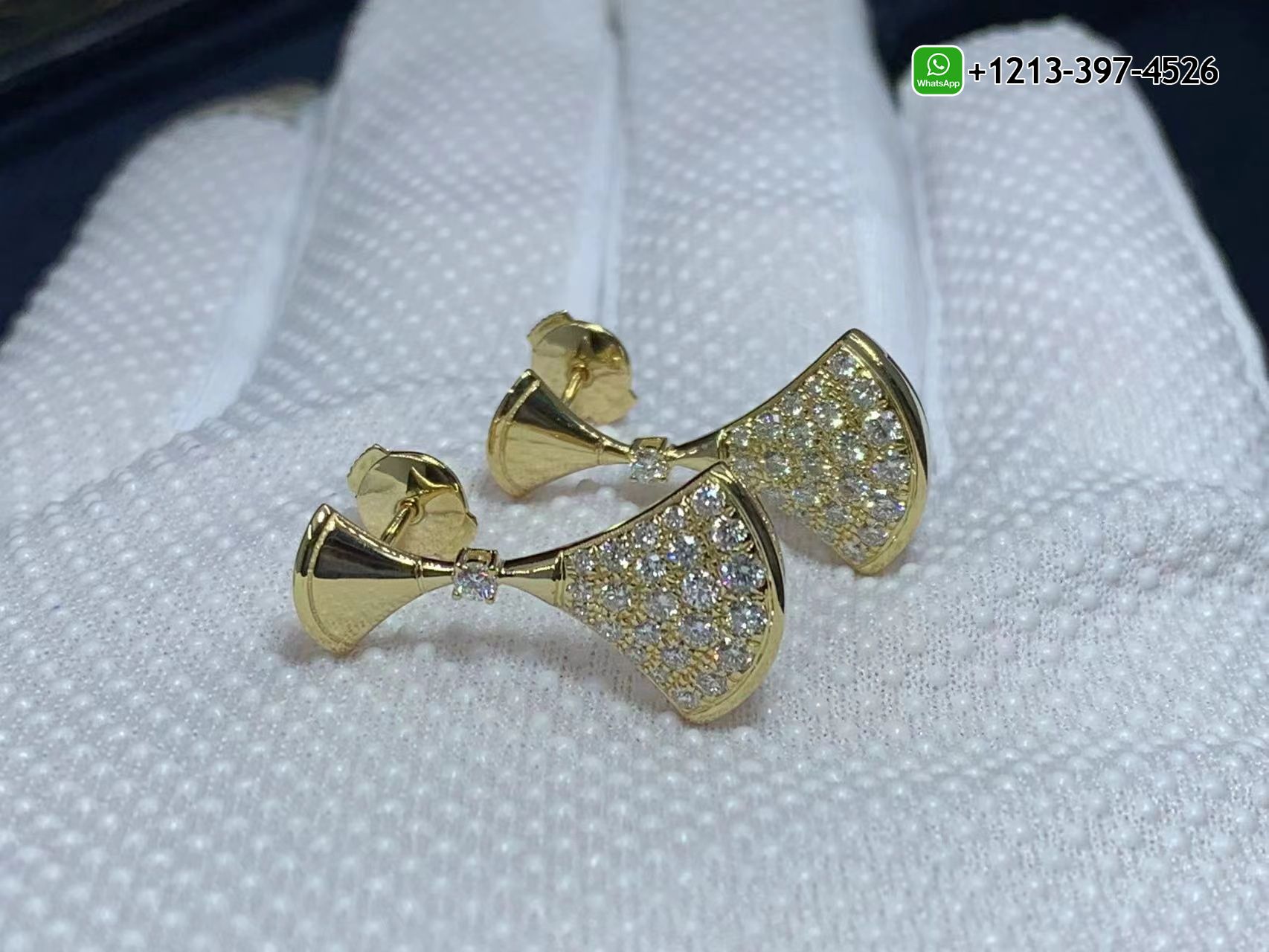 r3r4wmtyzbu Best Sellers 1:1 Quality Cheap Custom Made Bvlgari Divas’ Dream 18K Yellow Gold Pavé Diamonds Earrings - High Quality 18k Gold and Diamond Luxury Distinctive Collection Designer Jewelry Customized Factory Price - Image 5