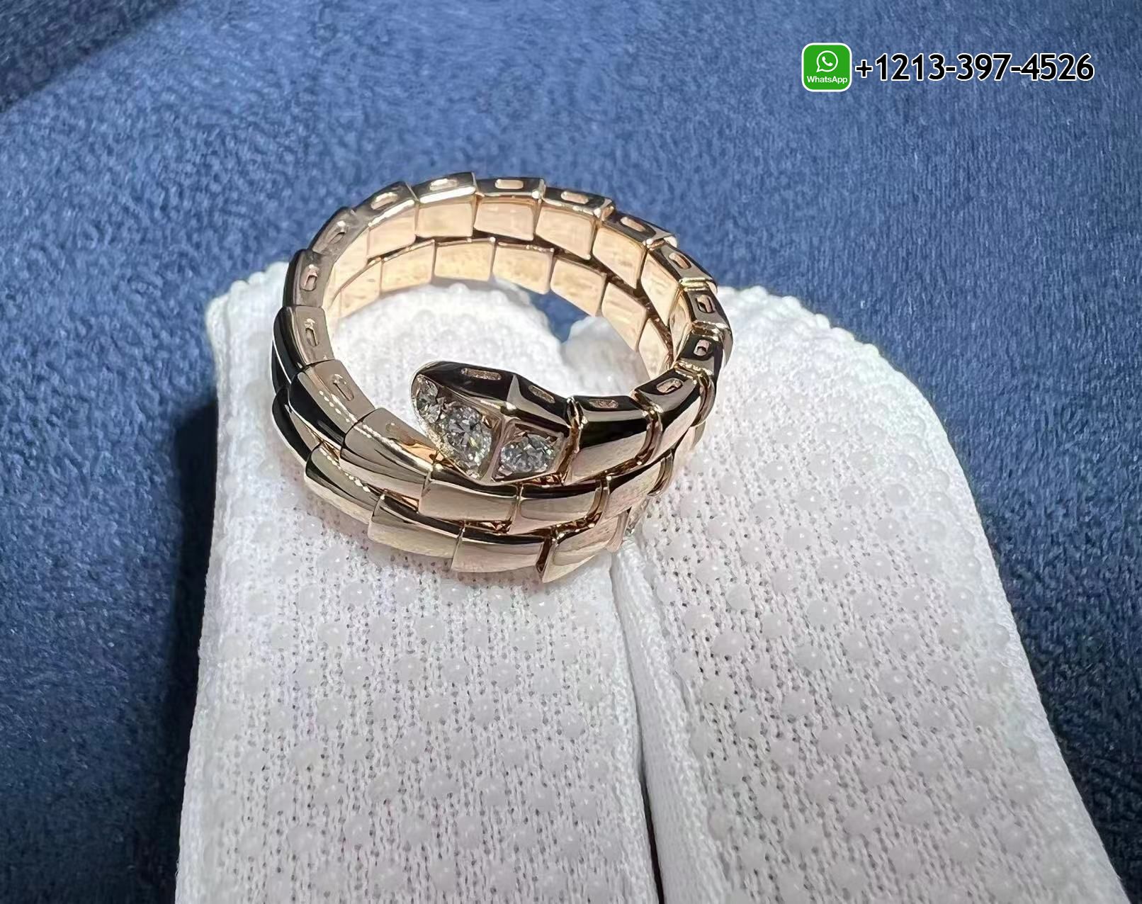 r5iifwfztsk Best Sellers 1:1 Quality Cheap Custom Made Bvlgari Serpenti Viper 2-coil 18k Rose Gold Diamonds Wrap Ring - High Quality 18k Gold and Diamond Luxury Distinctive Collection Designer Jewelry Customized Factory Price - Image 2