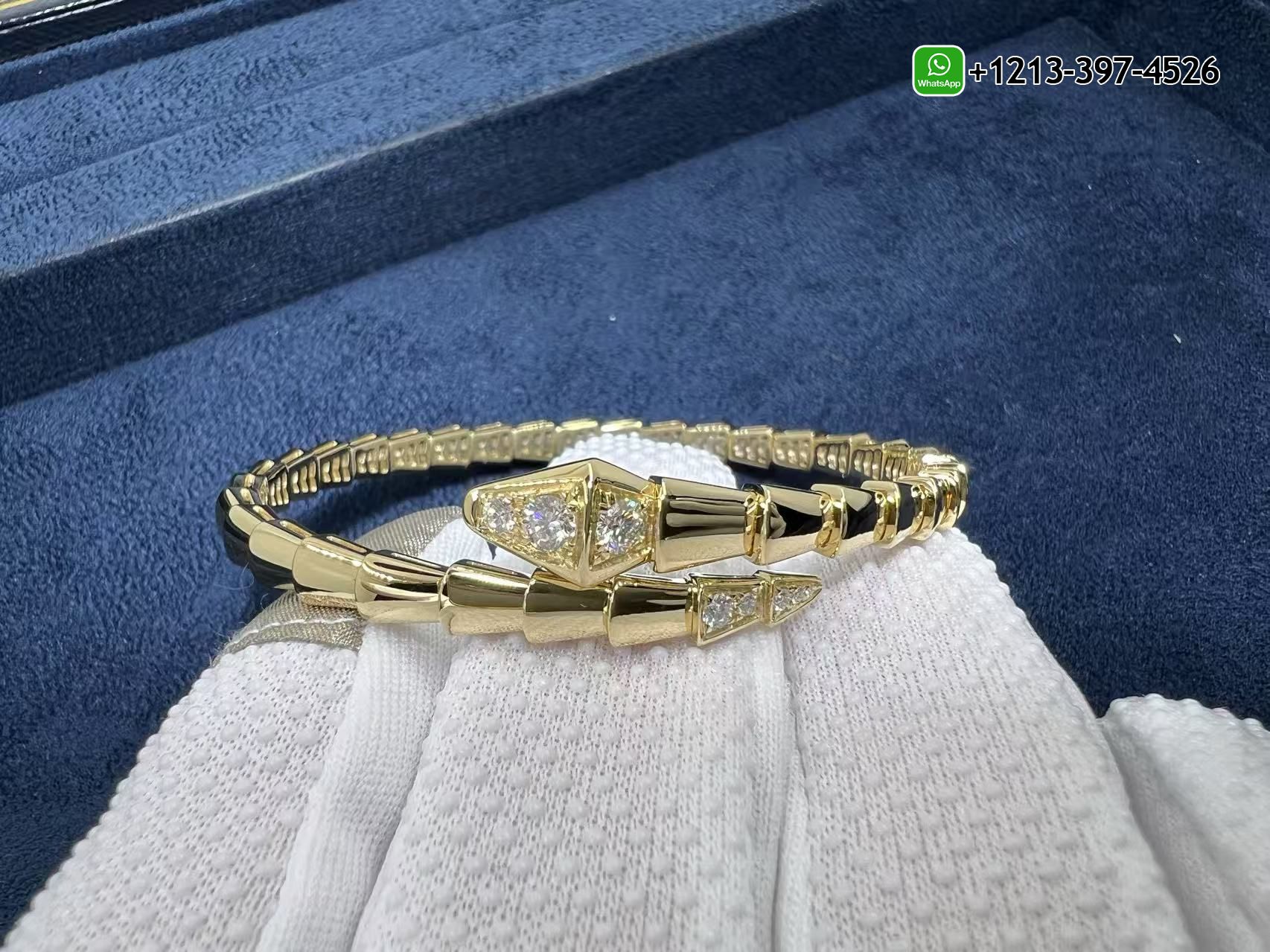 ravmurzabdy Custom Made Best Sellers Quality 1:1 Bvlgari Serpenti Viper Diamond 18k Yellow Gold Bracelet - High Quality 18k Gold and Diamond Luxury Distinctive Collection Designer Jewelry Customized Factory Price - Image 2