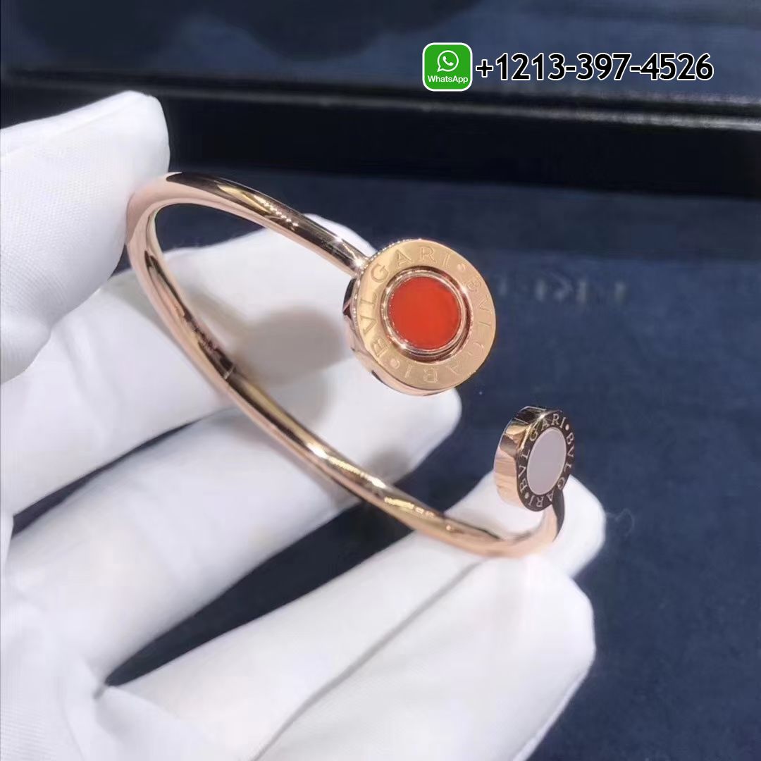 Best Sellers 1:1 Quality Cheap Custom Made Bvlgari 18K Rose Gold Carnelian and Mother-of-Pearl Bracelet - High Quality 18k Gold and Diamond Luxury Distinctive Collection Designer Jewelry Customized Factory Price