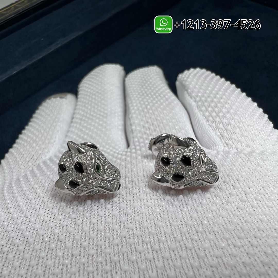 rdhfamydabl Custom Made Best Sellers Quality 1:1 Cartier Panthère de Cartier 18K White Gold Diamond Earrings - High Quality 18k Gold and Diamond Luxury Distinctive Collection Designer Jewelry Customized Factory Price - Image 2