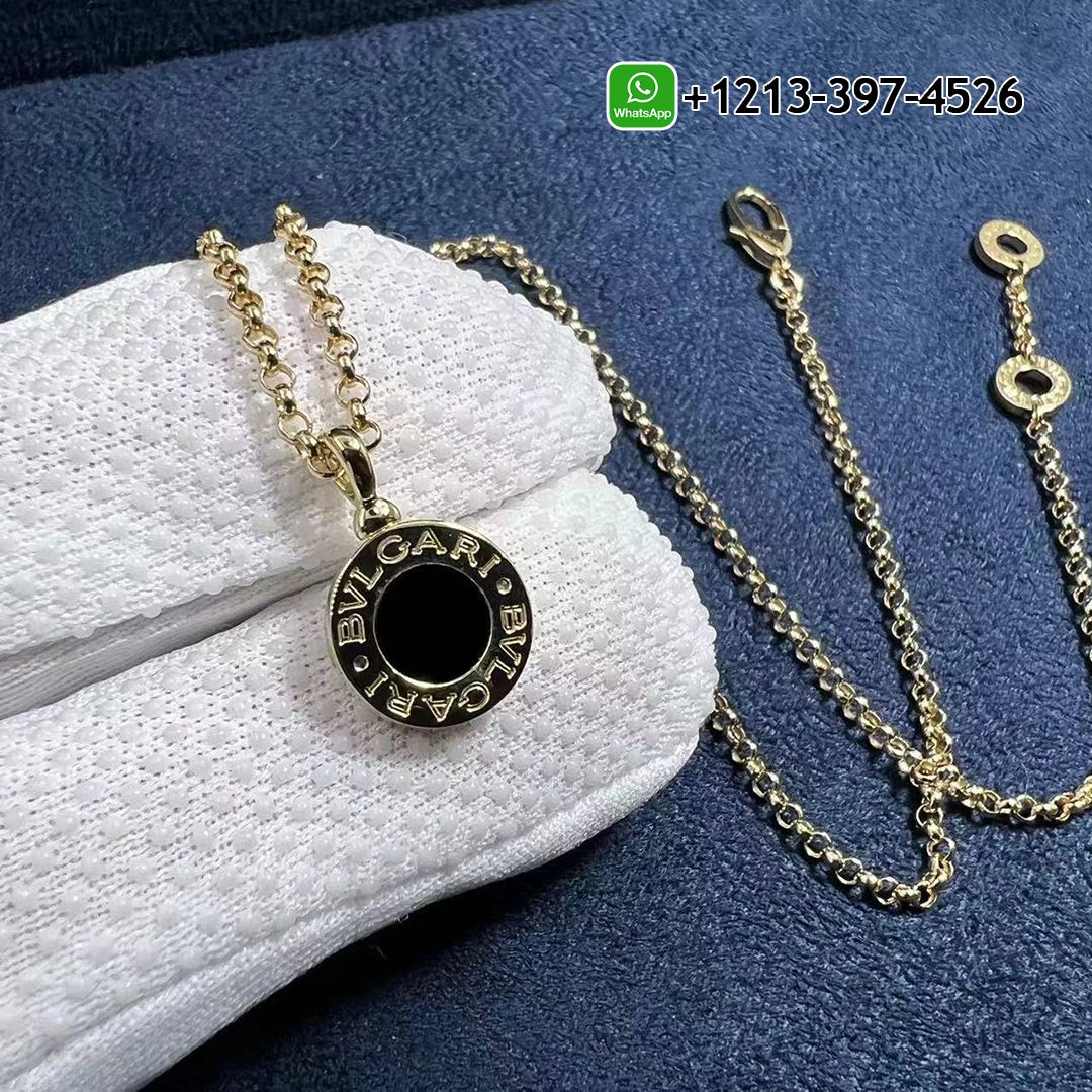 Custom Made Best Sellers Quality 1:1 Copy BVLGARI necklace with 18 kt yellow gold chain and 18 kt yellow gold pendant set with onyx - High Quality 18k Gold and Diamond Luxury Distinctive Collection Designer Jewelry Customized Factory Price Rfsdgm0yk1z