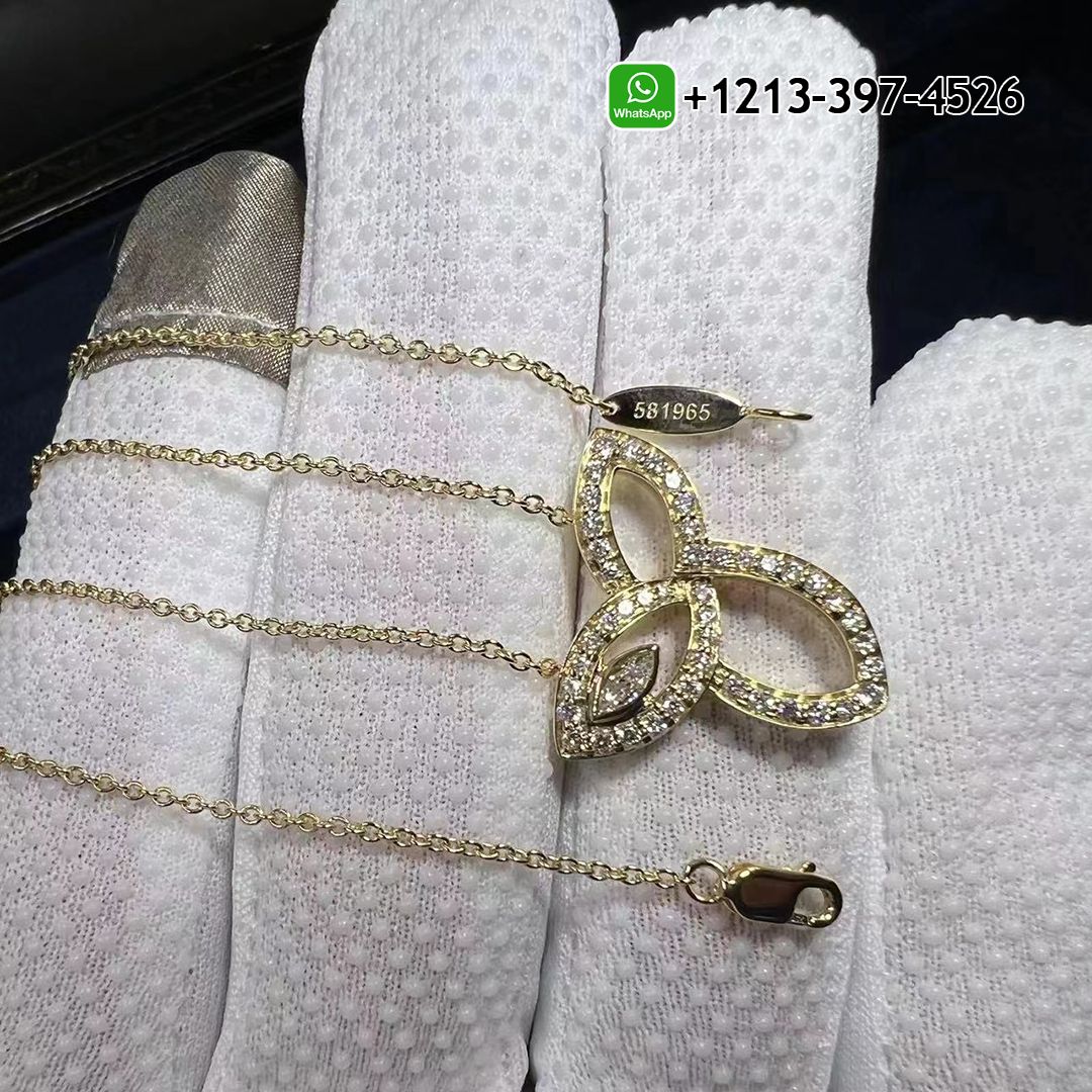 Custom Made Best Sellers Quality 1:1 Copy Harry Winston Lily Cluster 18K Yellow Gold Diamond Pendant Necklace - High Quality 18k Gold and Diamond Luxury Distinctive Collection Designer Jewelry Customized Factory Price Rgaudmn2jlf