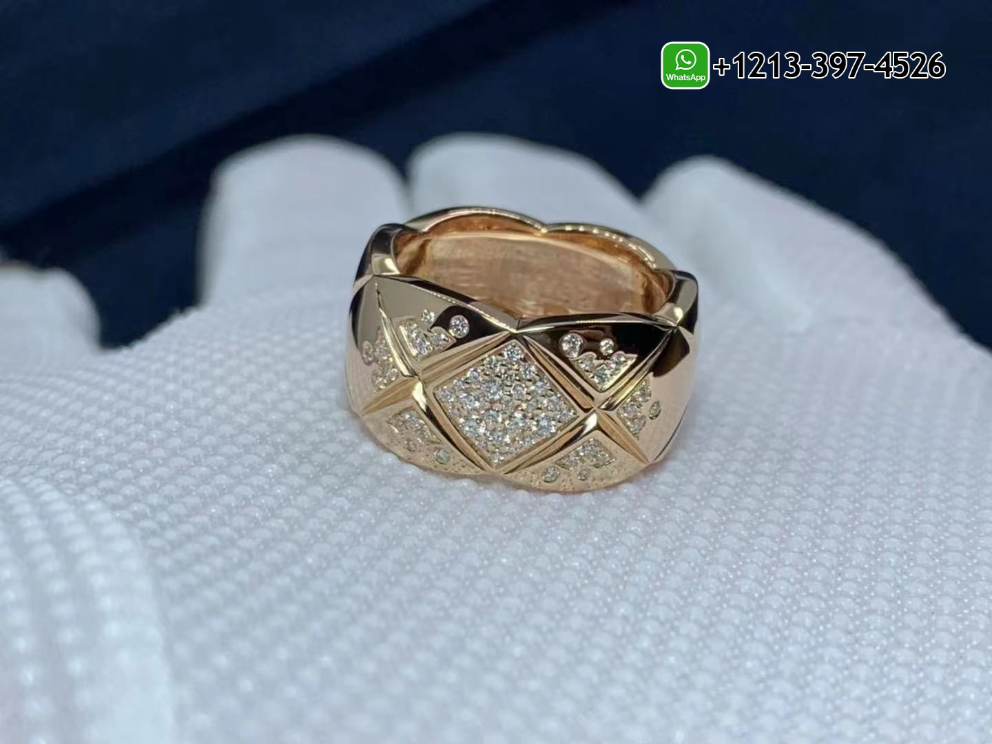 rhtastuu1ye Chanel Beige / Rose Gold Diamond Coco Crush Ring J11100 - High Quality 18k Gold and Diamond Luxury Distinctive Collection Designer Jewelry Customized Factory Price - Image 3