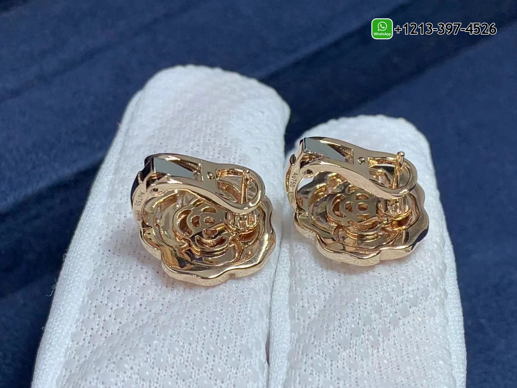 rls1gns5mrl Best Sellers 1:1 Quality Cheap Chanel 18k Rose Gold & Diamond Extrait De Camélia Earrings - High Quality 18k Gold and Diamond Luxury Distinctive Collection Designer Jewelry Customized Factory Price - Image 2