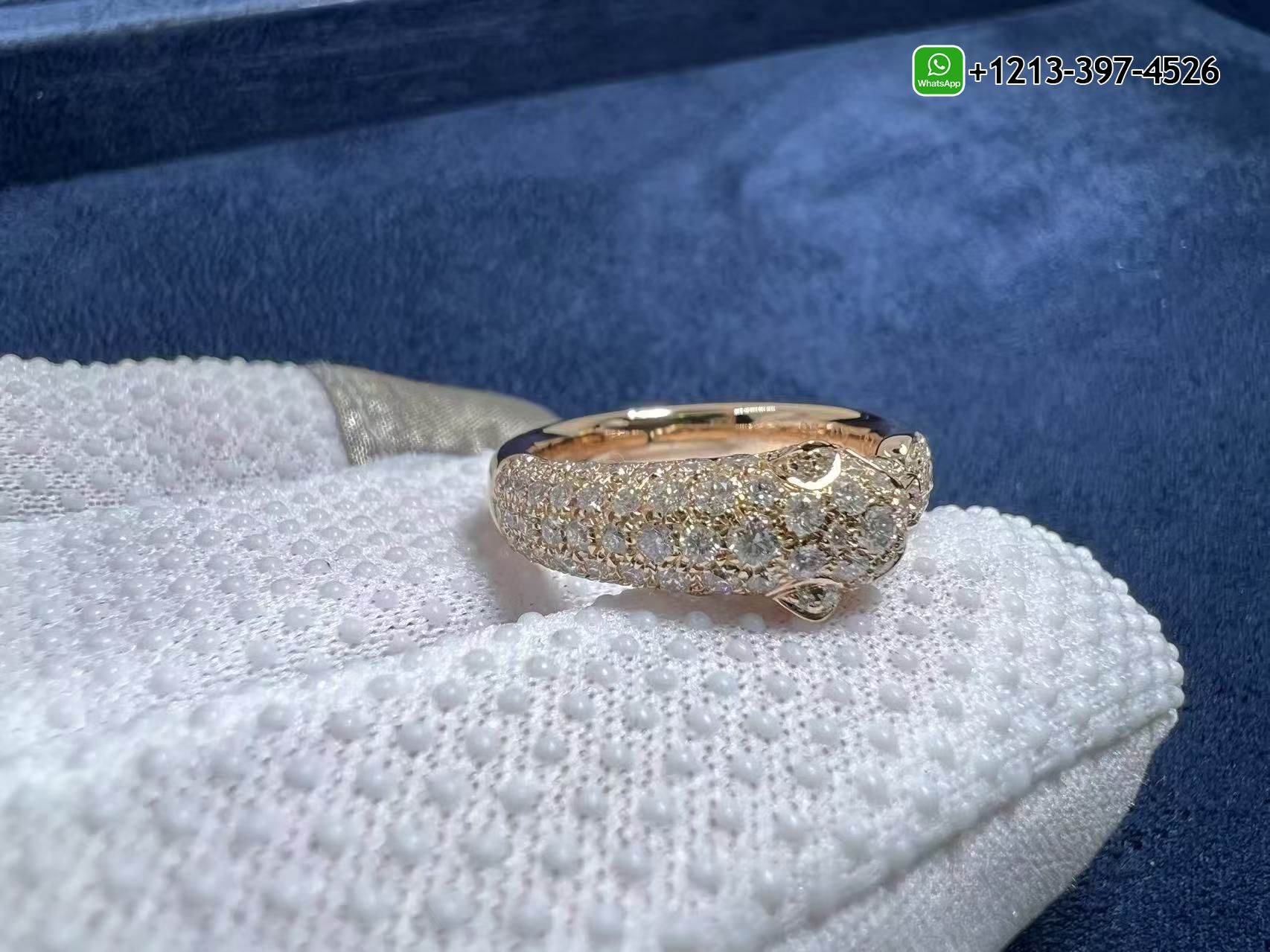 rne5azdn00w Cartier 18k Rose Gold Pave Diamond Panthere de Cartier Small Model Ring N4765500 - High Quality 18k Gold and Diamond Luxury Distinctive Collection Designer Jewelry Customized Factory Price - Image 9