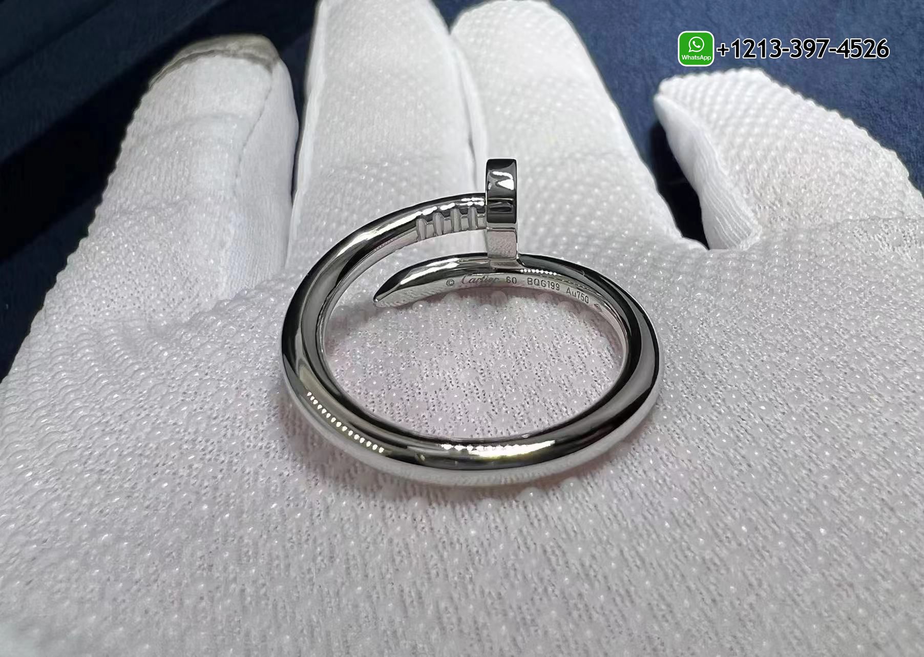rnos034feju Custom Made 1:1 High Quality Cartier Juste un Clou Solid 18k White Gold Ring - High Quality 18k Gold and Diamond Luxury Distinctive Collection Designer Jewelry Customized Factory Price - Image 7