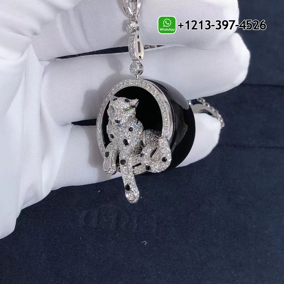 rwq2q0k0qt3 Custom Made Best Quality 1:1 Panthere de Cartier 18k White Gold Black Jade Diamonds Onyx Emeralds Necklace - High Quality 18k Gold and Diamond Luxury Distinctive Collection Designer Jewelry Customized Factory Price - Image 3