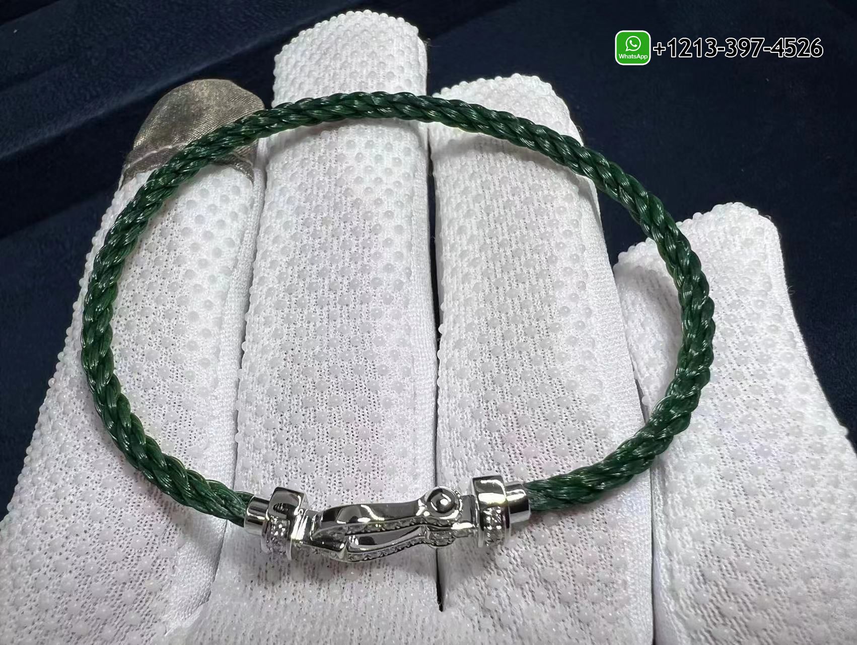 rzyfuw3uqn2 Custom Made Best Sellers Quality 1:1 Copy Force 10 Bracelet 18k white gold and diamonds medium model Blue Cable - High Quality 18k Gold and Diamond Luxury Distinctive Collection Designer Jewelry Customized Factory Price - Image 3