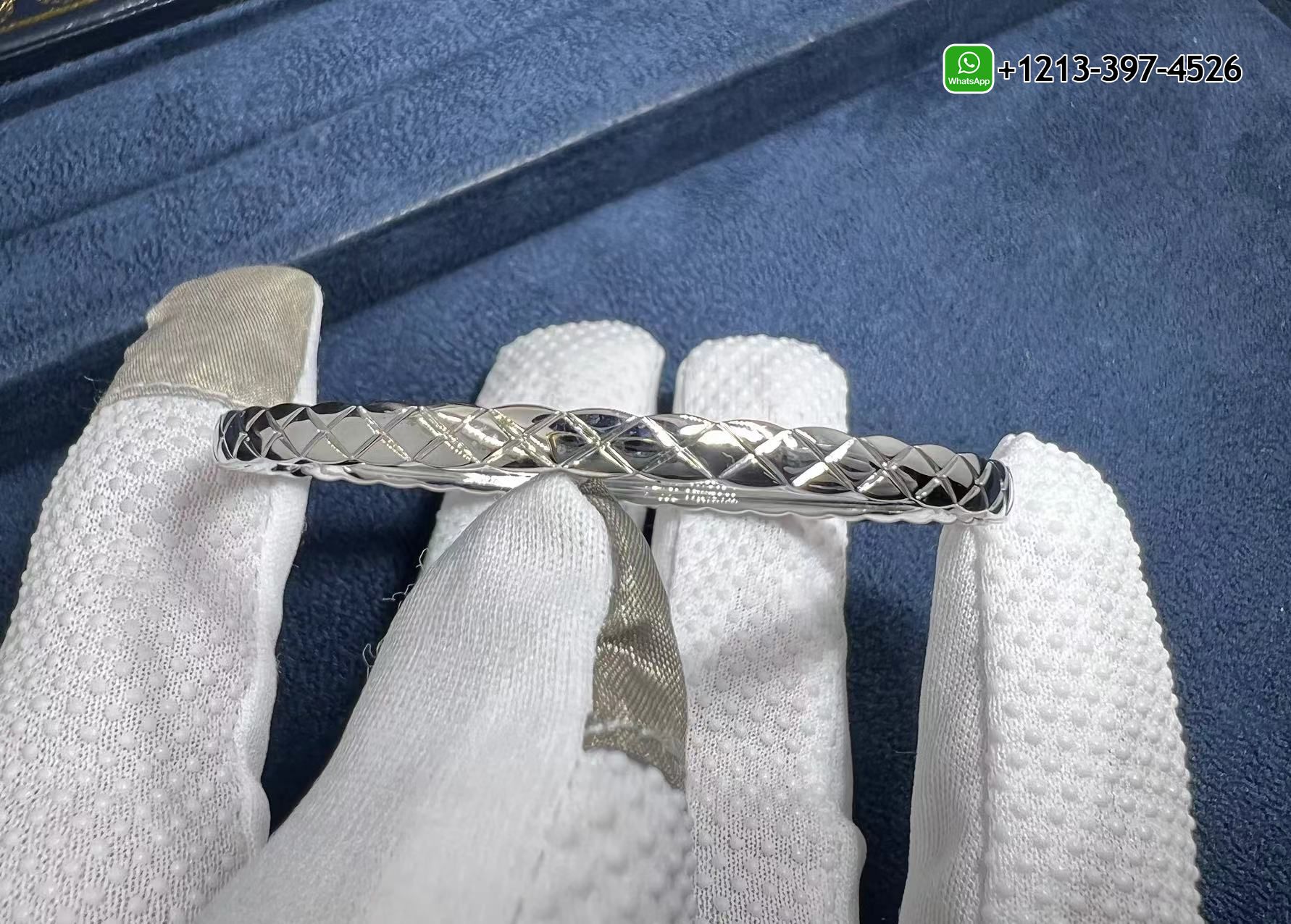 s1mrvruha4f Custom Made 1:1 High Quality Chanel 18K White Gold 0.32cttw Diamond Coco Crush Mini Bangle - High Quality 18k Gold and Diamond Luxury Distinctive Collection Designer Jewelry Customized Factory Price - Image 3