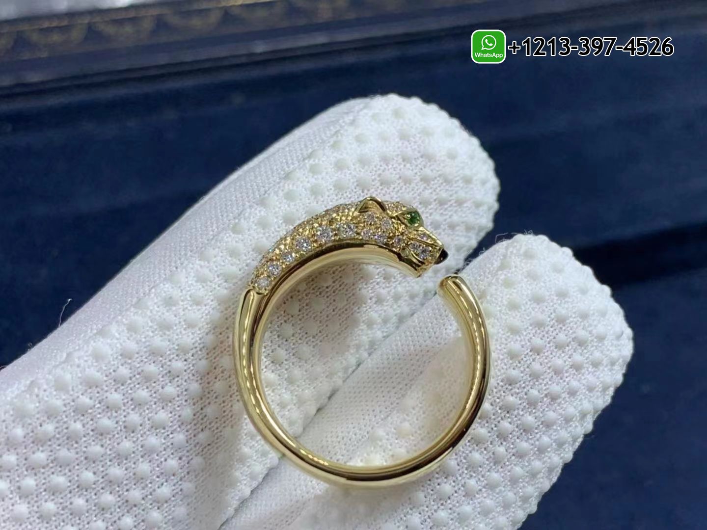 s3crrlpqwdz Best Sellers 1:1 Quality Cartier 18K Yellow Gold Diamond Emerald Onyx Panthere De Cartier Ring - High Quality 18k Gold and Diamond Luxury Distinctive Collection Designer Jewelry Customized Factory Price - Image 3