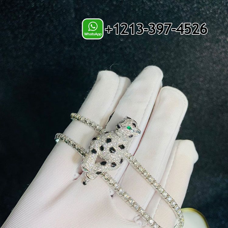 s5azk2ypo4e Custom Made Cartier 18k White Gold Pave Diamonds Onyx Emeralds Panthère de Cartier High Jewelry Necklace - High Quality 18k Gold and Diamond Luxury Distinctive Collection Designer Jewelry Customized Factory Price - Image 10