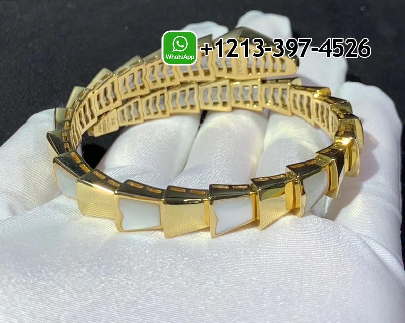 sbszuuceryy Best Sellers 1:1 Quality Cheap Custom Made Bulgari Articulated Bulgari Serpenti Mother of Pearl Bracelet - High Quality 18k Gold and Diamond Luxury Distinctive Collection Designer Jewelry Customized Factory Price - Image 6