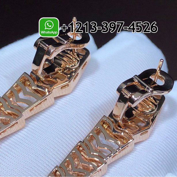 shvr01ppsg2 Custom Made Best Quality 1:1 Bvlgari Serpenti Viper 18k Rose Gold Diamond & Mother of Pearl Earrings - High Quality 18k Gold and Diamond Luxury Distinctive Collection Designer Jewelry Customized Factory Price - Image 5