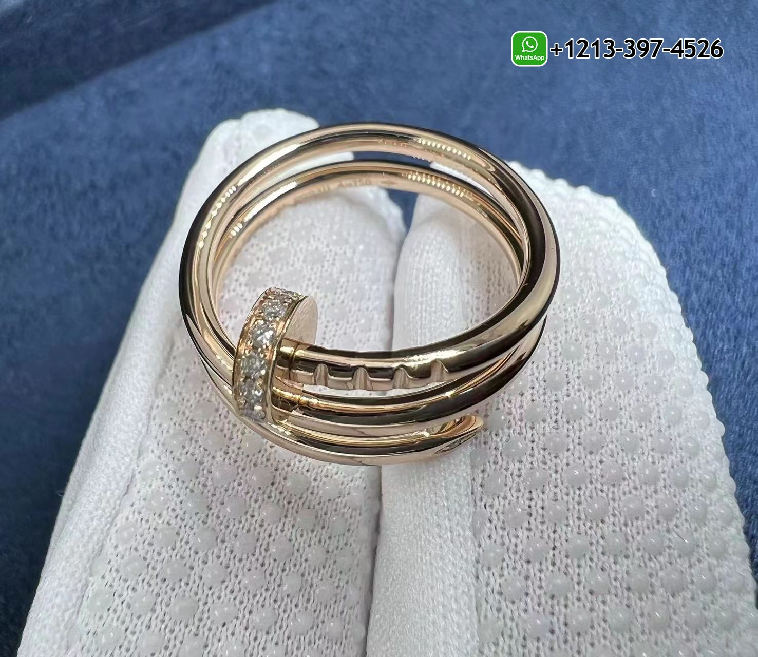 sr0wqpqq52j Best Sellers 1:1 Quality Cheap Custom Made Cartier Juste Un Clou 18k Rose Gold Diamond Double Row Nail Ring - High Quality 18k Gold and Diamond Luxury Distinctive Collection Designer Jewelry Customized Factory Price - Image 2