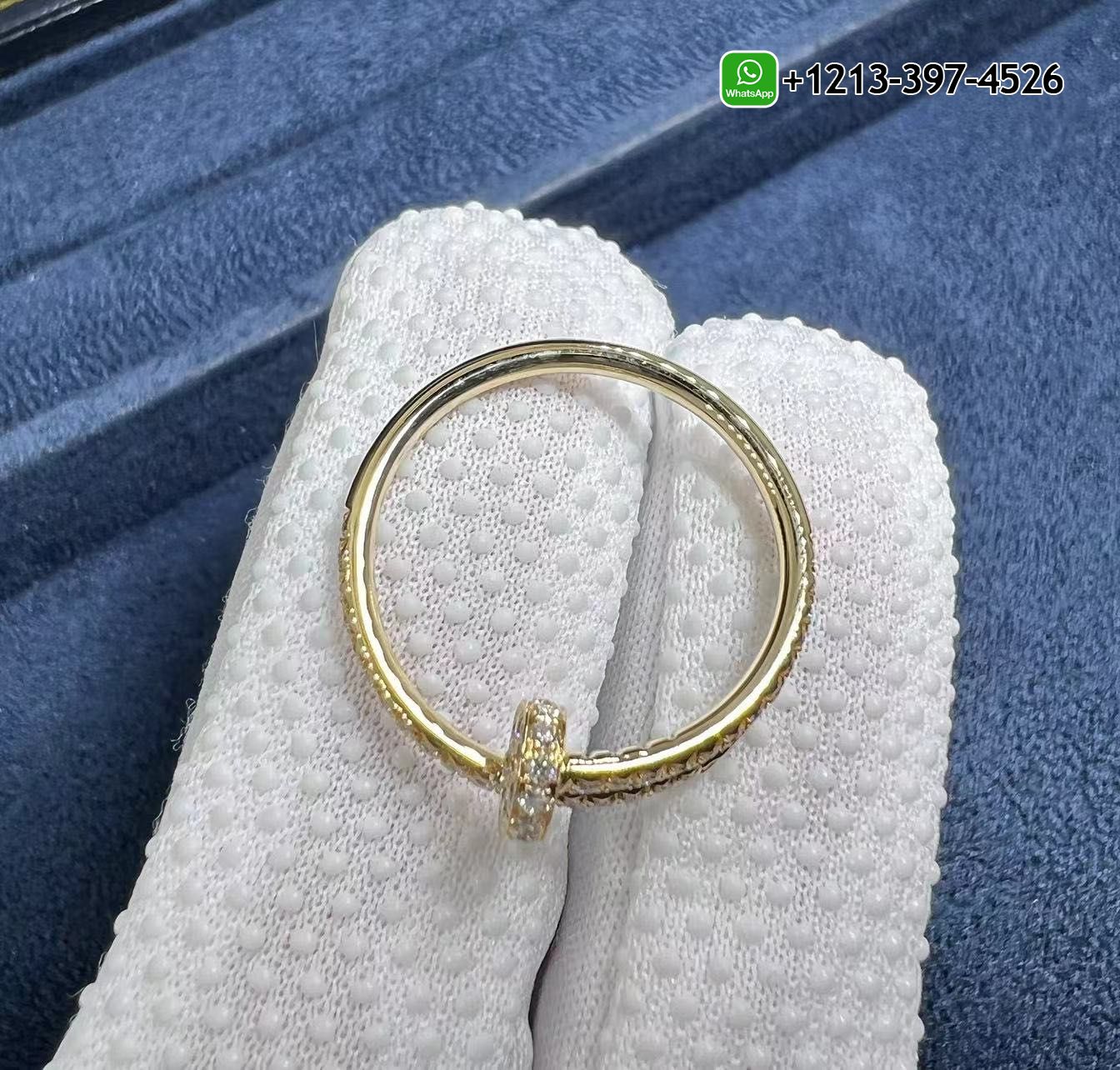 ss1jr0lzwr4 1:1 High Quality Cartier 18K Yellow Gold Pave Diamond Juste Un Clou Small Model Nail Ring - High Quality 18k Gold and Diamond Luxury Distinctive Collection Designer Jewelry Customized Factory Price - Image 2