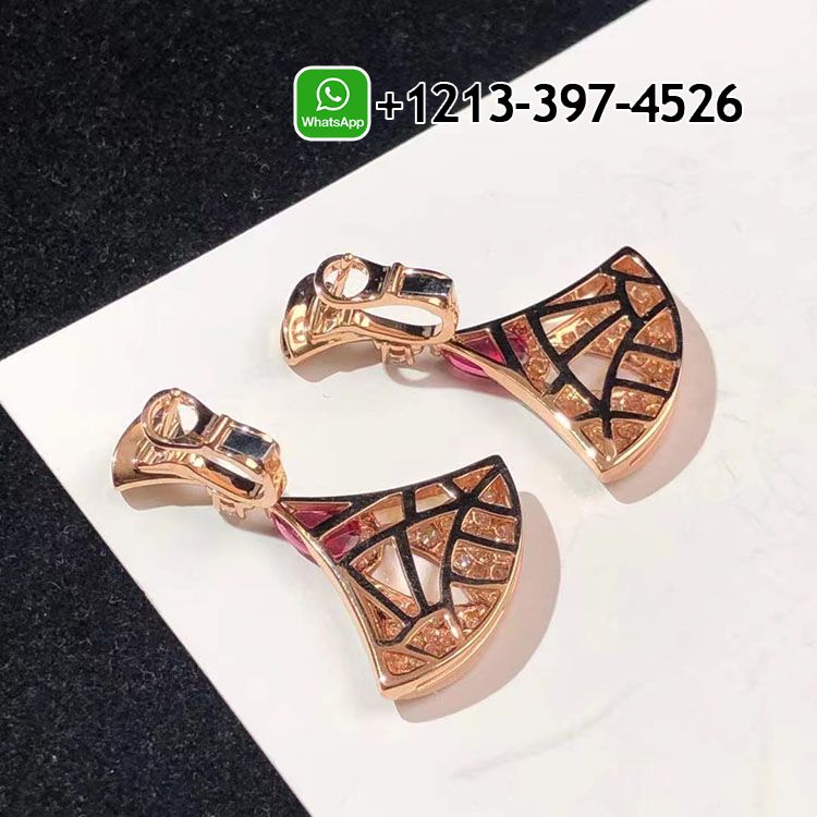 ssmzmayaw30 Custom Made Best Quality 1:1 Bulgari 18k Rose Gold 2.21cttw Diamond And Mother Of Pearl Divas Dream Drop Earrings - High Quality 18k Gold and Diamond Luxury Distinctive Collection Designer Jewelry Customized Factory Price - Image 4