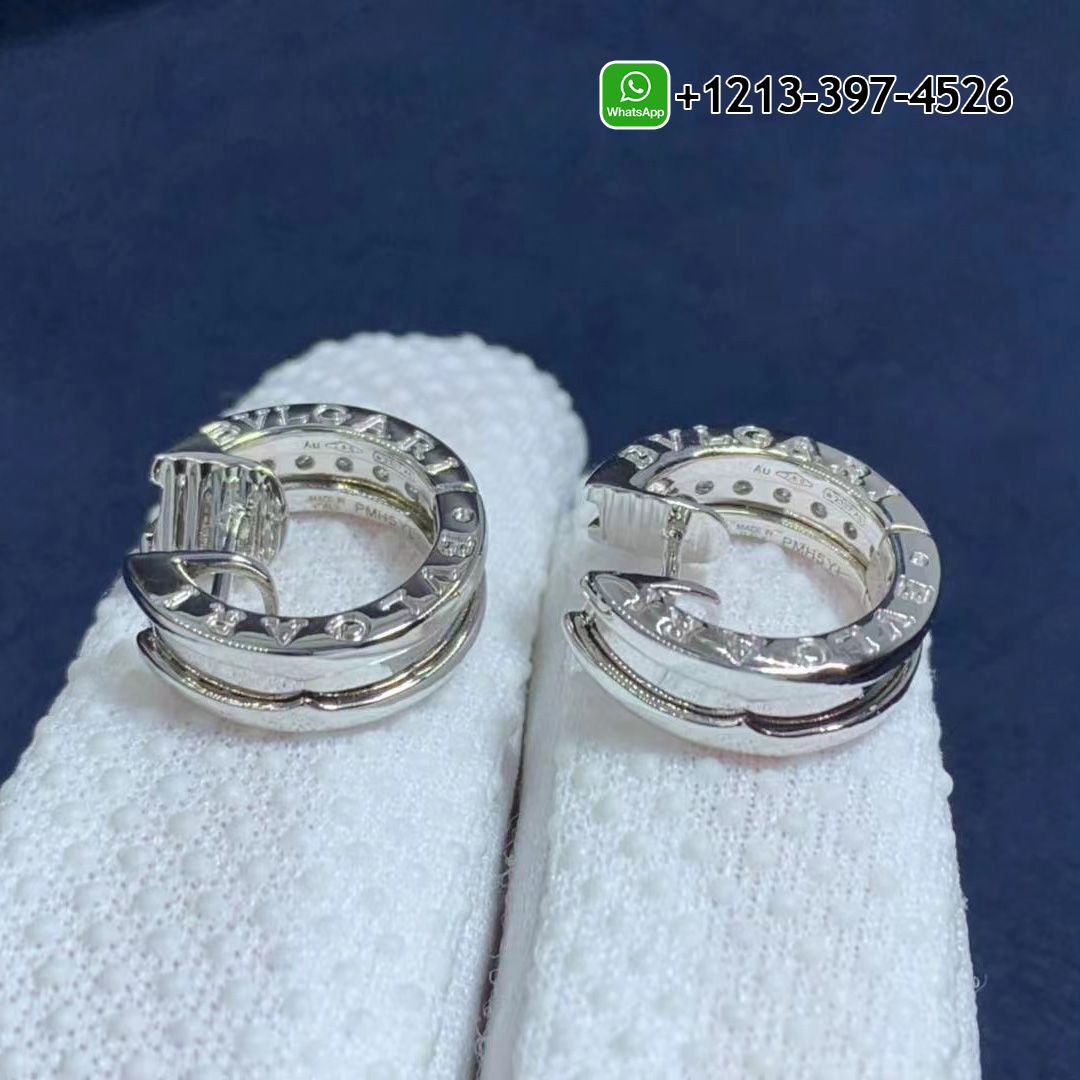 su4lb3xyhhm Custom Made Best Quality 1:1 Cheap Bvlgari B.zero1 Small 18 Kt White Gold Set with Pavé Diamonds on the Spiral Hoop Earrings - High Quality 18k Gold and Diamond Luxury Distinctive Collection Designer Jewelry Customized Factory Price