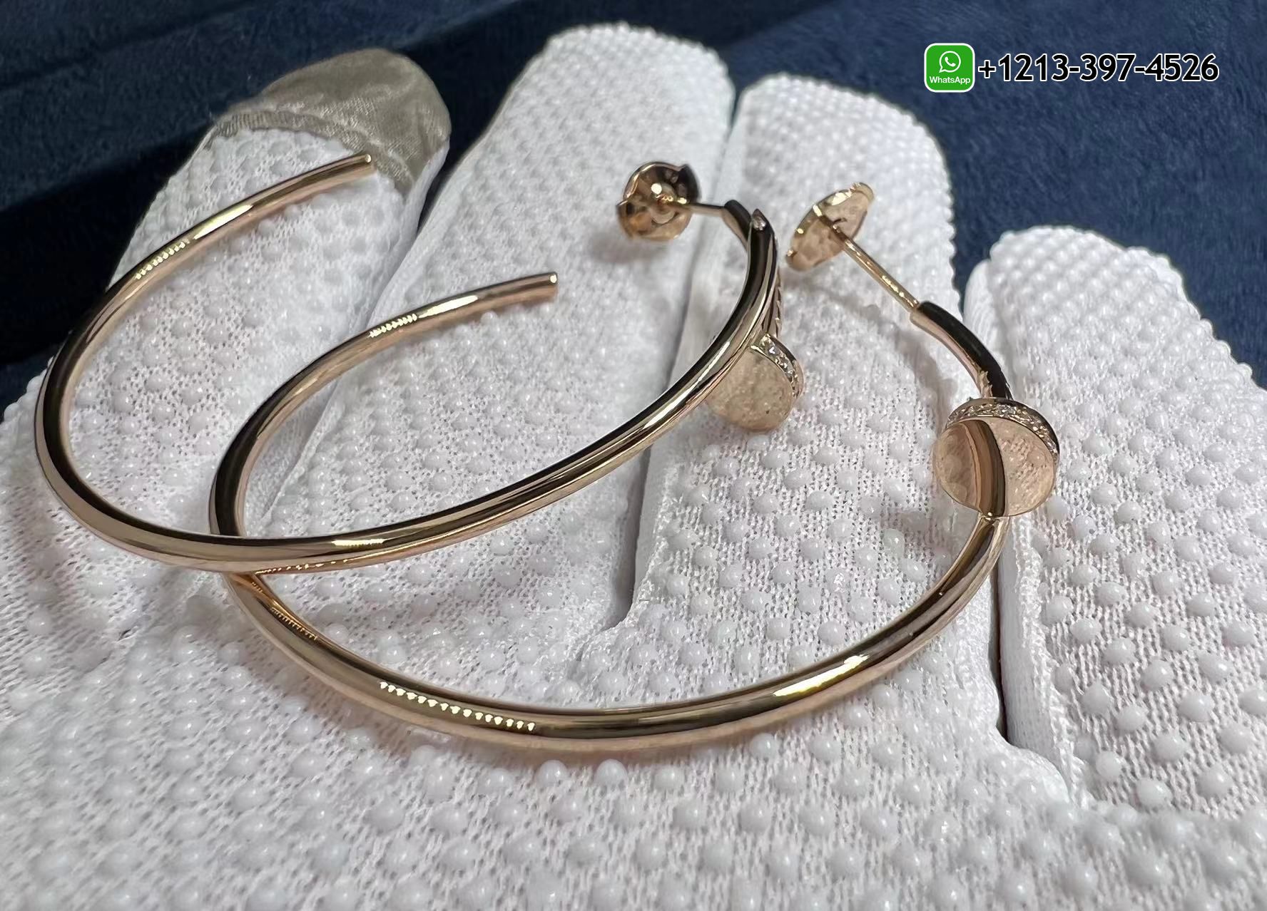sut4kflkru0 1:1 Best Quality Cheap Cartier Juste un Clou 18k White Gold Diamonds Large Model Nail Hoop Earrings - High Quality 18k Gold and Diamond Luxury Distinctive Collection Designer Jewelry Customized Factory Price - Image 4