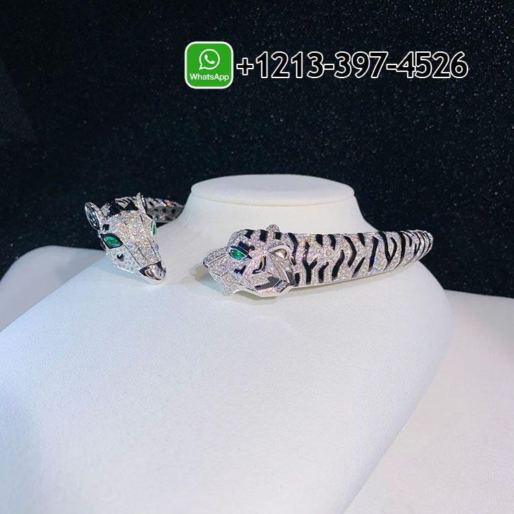 sw1vgo1m0yn Best Quality Cartier 18K White Gold Pave Diamonds Onyx Indomptables de Cartier Tiger and Giraffe High Jewelry Necklace - High Quality 18k Gold and Diamond Luxury Distinctive Collection Designer Jewelry Customized Factory Price - Image 2