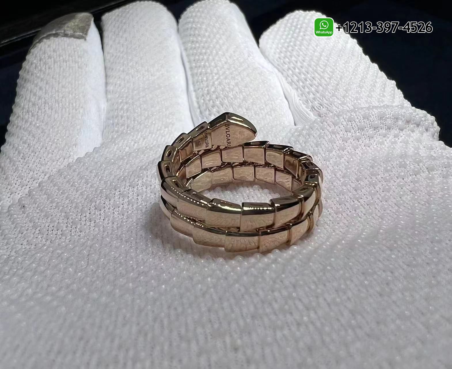 swinpi2tnng Best Sellers 1:1 Quality Cheap Custom Made Bvlgari Serpenti Viper 2-coil 18k Rose Gold Diamonds Wrap Ring - High Quality 18k Gold and Diamond Luxury Distinctive Collection Designer Jewelry Customized Factory Price - Image 6