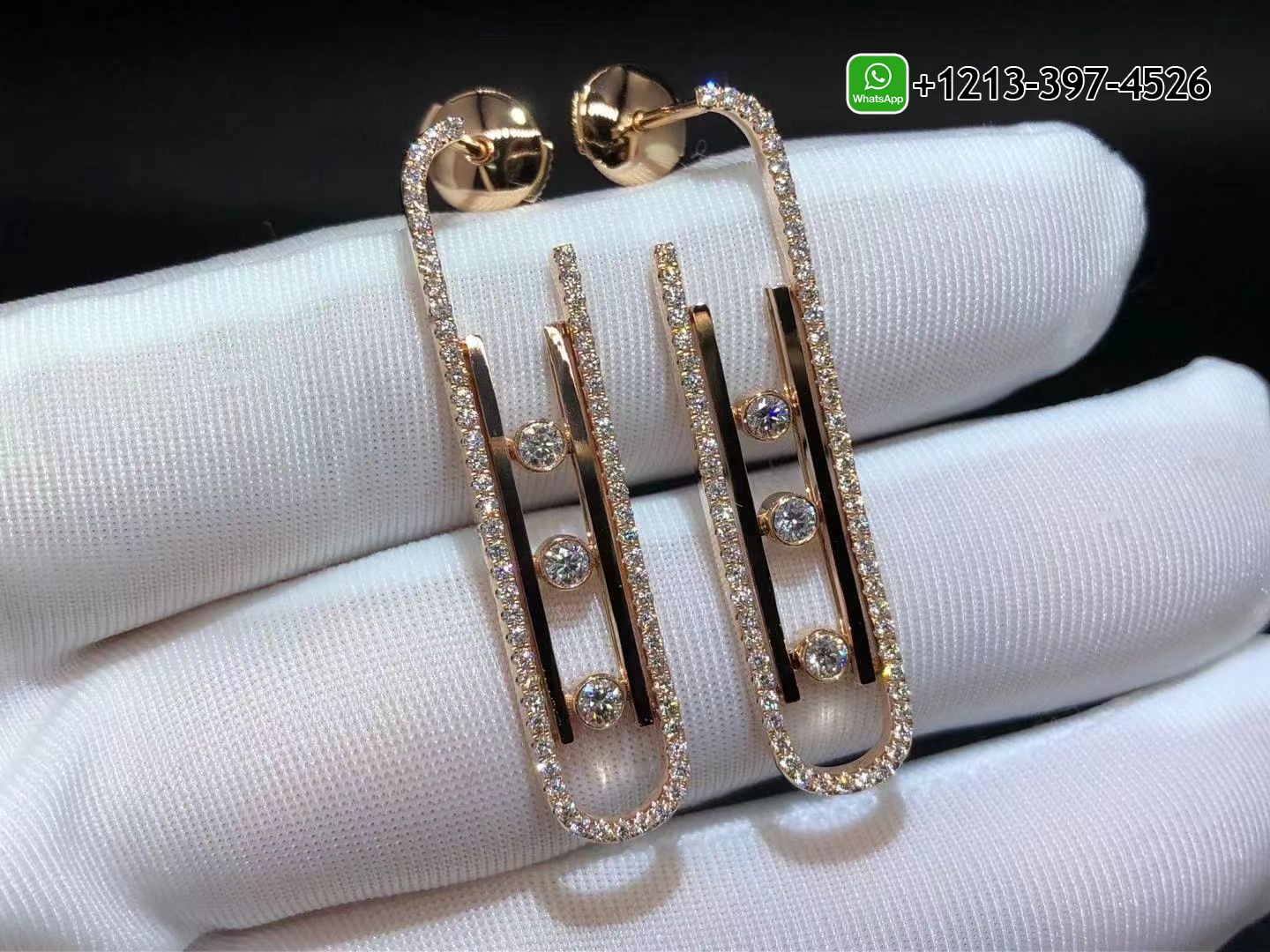 swpfp4wd005 Best Sellers 1:1 Quality Cheap Custom Made Messika Boucles d’oreilles Move 10th PM Pink Gold Diamond Earrings - High Quality 18k Gold and Diamond Luxury Distinctive Collection Designer Jewelry Customized Factory Price - Image 5