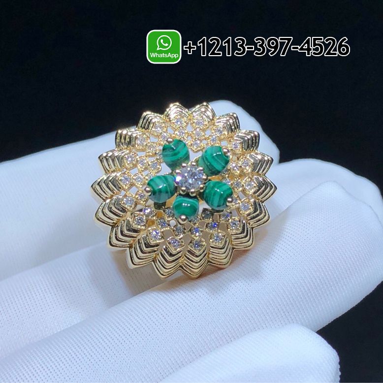 t12jhydyga2 Best Sellers 1:1 Quality Cheap Cartier Cactus De Cartier Malachite Diamond 18K Yellow Gold Ring - High Quality 18k Gold and Diamond Luxury Distinctive Collection Designer Jewelry Customized Factory Price - Image 2