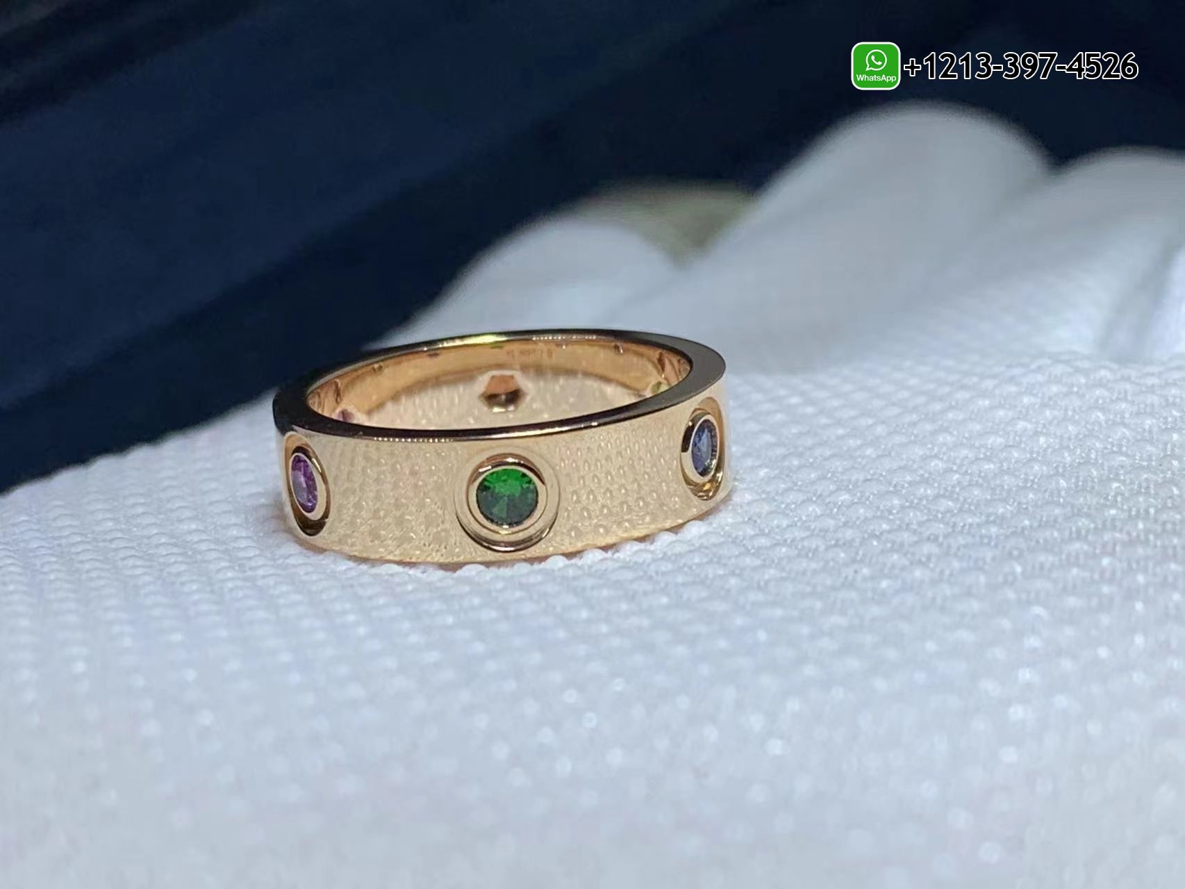 t1niwgovplv Custom Made Best Quality 1:1 Cartier 18K Rose Gold with Sapphire,Garnet, Amethyst Love Ring - High Quality 18k Gold and Diamond Luxury Distinctive Collection Designer Jewelry Customized Factory Price - Image 7