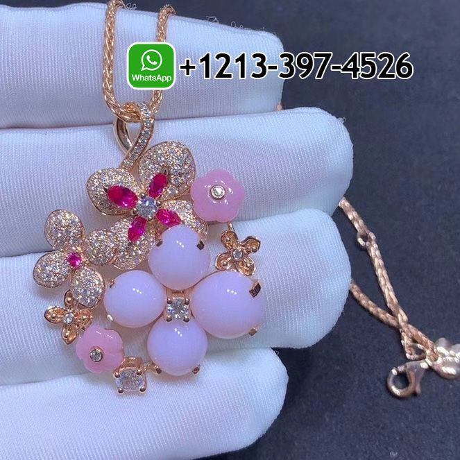 t3sn1eiqebl Custom Made Best Sellers Quality 1:1 Chaumet Hydrangea 18K Rose Gold Pink Dawn Pendant Necklace - High Quality 18k Gold and Diamond Luxury Distinctive Collection Designer Jewelry Customized Factory Price - Image 4