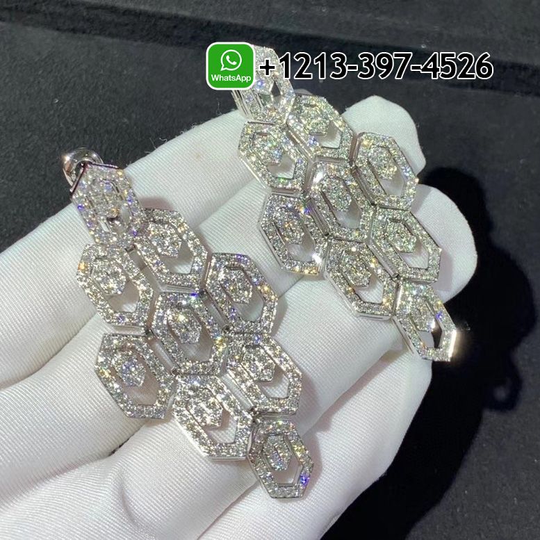 t5sxmbzurql Custom Made Best Sellers Quality 1:1 Bvlgari Serpenti 18K White Gold 5.11 ct Full Pave Diamonds Earrings - High Quality 18k Gold and Diamond Luxury Distinctive Collection Designer Jewelry Customized Factory Price - Image 6
