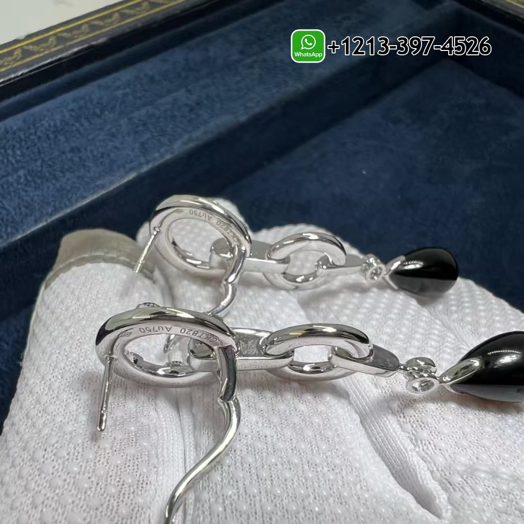 t5zne4sxyjq Custom Made Best Sellers Quality 1:1 Cartier Panthère de Cartier Pave Diamonds Onyx 18k White Gold Drop Earrings - High Quality 18k Gold and Diamond Luxury Distinctive Collection Designer Jewelry Customized Factory Price - Image 7