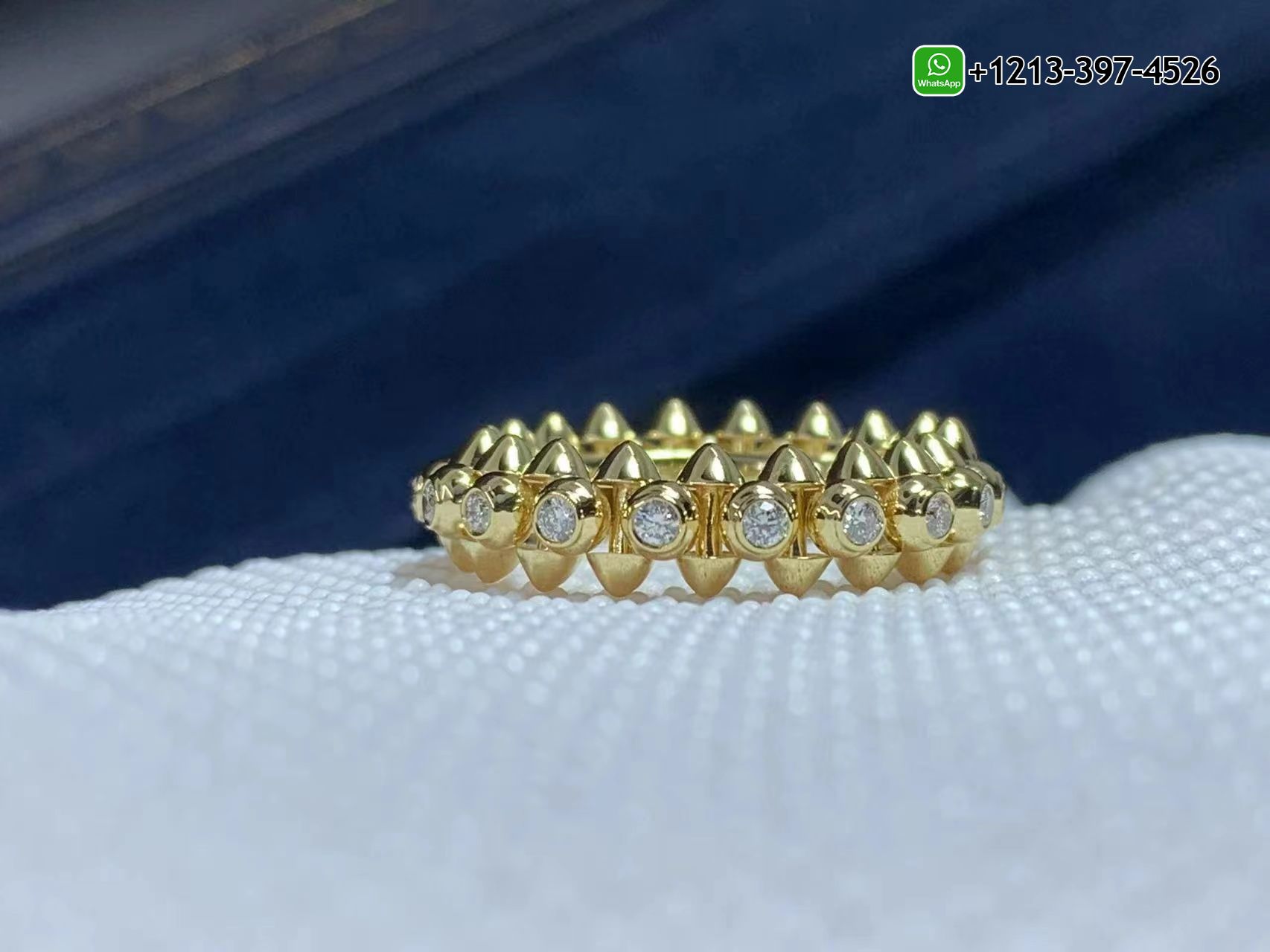 tcacol4uteo Custom Made Best Quality 1:1 Cartier 18K Yellow Gold Diamond Clash De Cartier Ring - High Quality 18k Gold and Diamond Luxury Distinctive Collection Designer Jewelry Customized Factory Price - Image 7