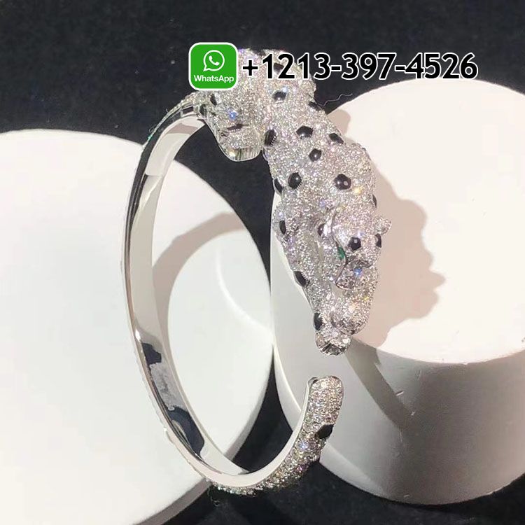 tft2ge3gg1b Custom Made Best Sellers Quality 1:1 Cartier Panthère de Cartier 18k White Gold Pave Diamonds High Jewelry Bracelet - High Quality 18k Gold and Diamond Luxury Distinctive Collection Designer Jewelry Customized Factory Price - Image 4