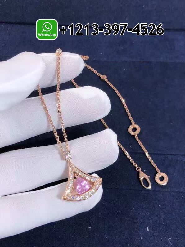 tirlekh5yoi Bulgari Divas’ Dream 18K Rose Gold Set Pink Tourmaline and Diamonds Necklace - High Quality 18k Gold and Diamond Luxury Distinctive Collection Designer Jewelry Customized Factory Price - Image 6