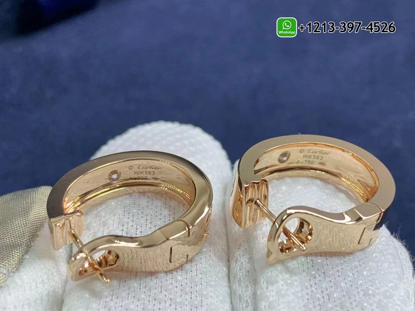 tnkwyawov43 Custom Made Best Quality 1:1 Cartier 18K Rose Gold 2 Diamonds LOVE Hoop Earrings - High Quality 18k Gold and Diamond Luxury Distinctive Collection Designer Jewelry Customized Factory Price - Image 4