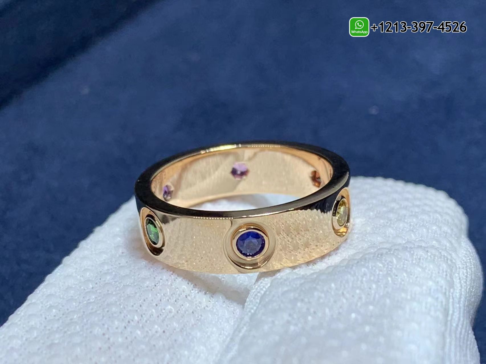 txnyff4jj1d Custom Made Best Quality 1:1 Cartier 18K Rose Gold with Sapphire,Garnet, Amethyst Love Ring - High Quality 18k Gold and Diamond Luxury Distinctive Collection Designer Jewelry Customized Factory Price - Image 4