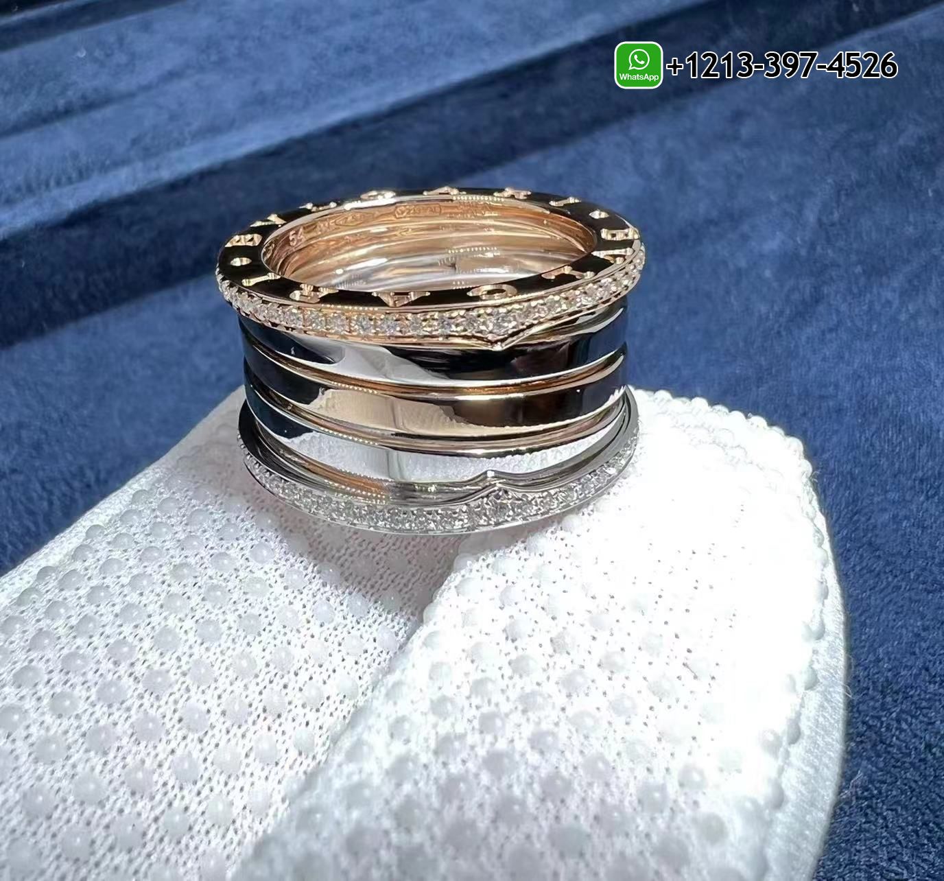 tz5r1yr1en1 Best Sellers 1:1 Quality Cheap Custom Made Bvlgari B.Zero1 18kt Rose Gold and White Gold With Diamonds Ring - High Quality 18k Gold and Diamond Luxury Distinctive Collection Designer Jewelry Customized Factory Price - Image 5