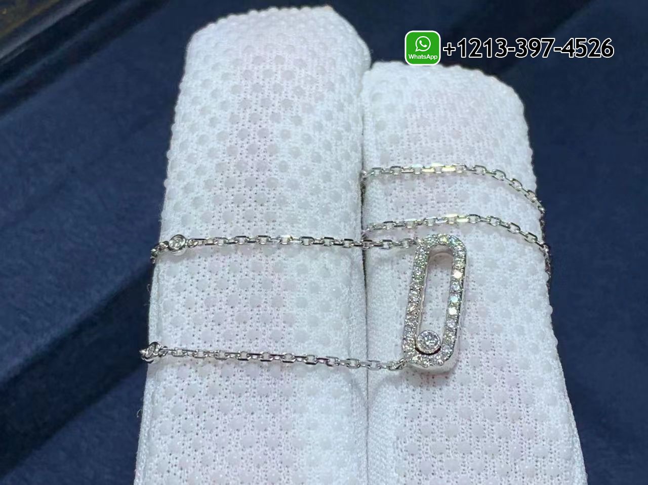 u103u1yyt4l Best Sellers 1:1 Quality Cheap Messika Move Uno Pavé Diamond 18K White Gold Necklace - High Quality 18k Gold and Diamond Luxury Distinctive Collection Designer Jewelry Customized Factory Price - Image 3