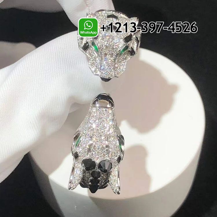 u5me3i5fhjx Custom Made Best Quality 1:1 Indomptables de Cartier Tiger and Giraffe two-finger 18k White Gold Onyx Diamonds Ring - High Quality 18k Gold and Diamond Luxury Distinctive Collection Designer Jewelry Customized Factory Price - Image 8
