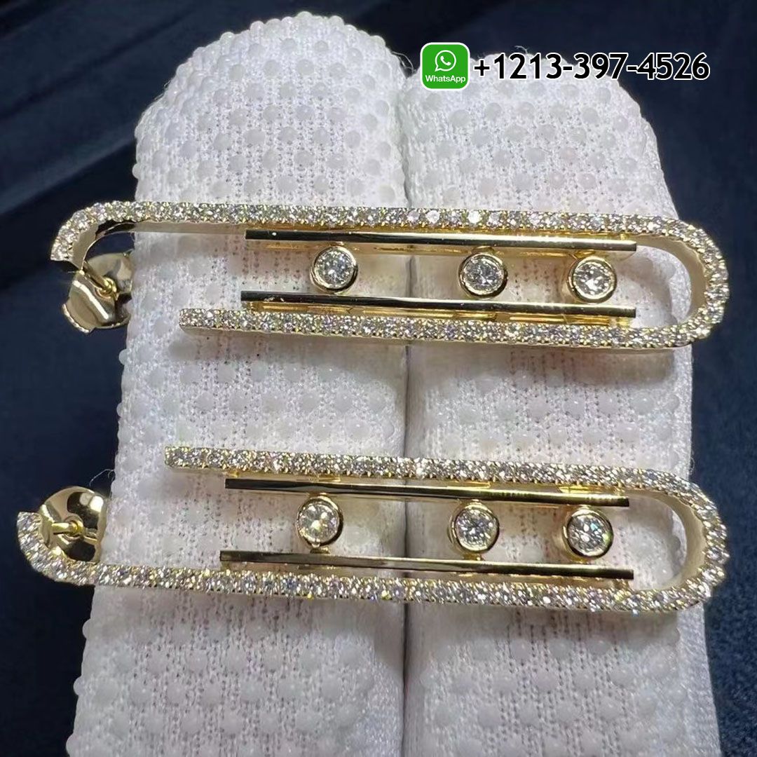 Best Sellers Quality 1:1 Copy Messika Boucles d’oreilles Move 10th PM 18k Yellow Gold Diamond Crawler Earrings - High Quality 18k Gold and Diamond Luxury Distinctive Collection Designer Jewelry Customized Factory Price Uacje15llyq