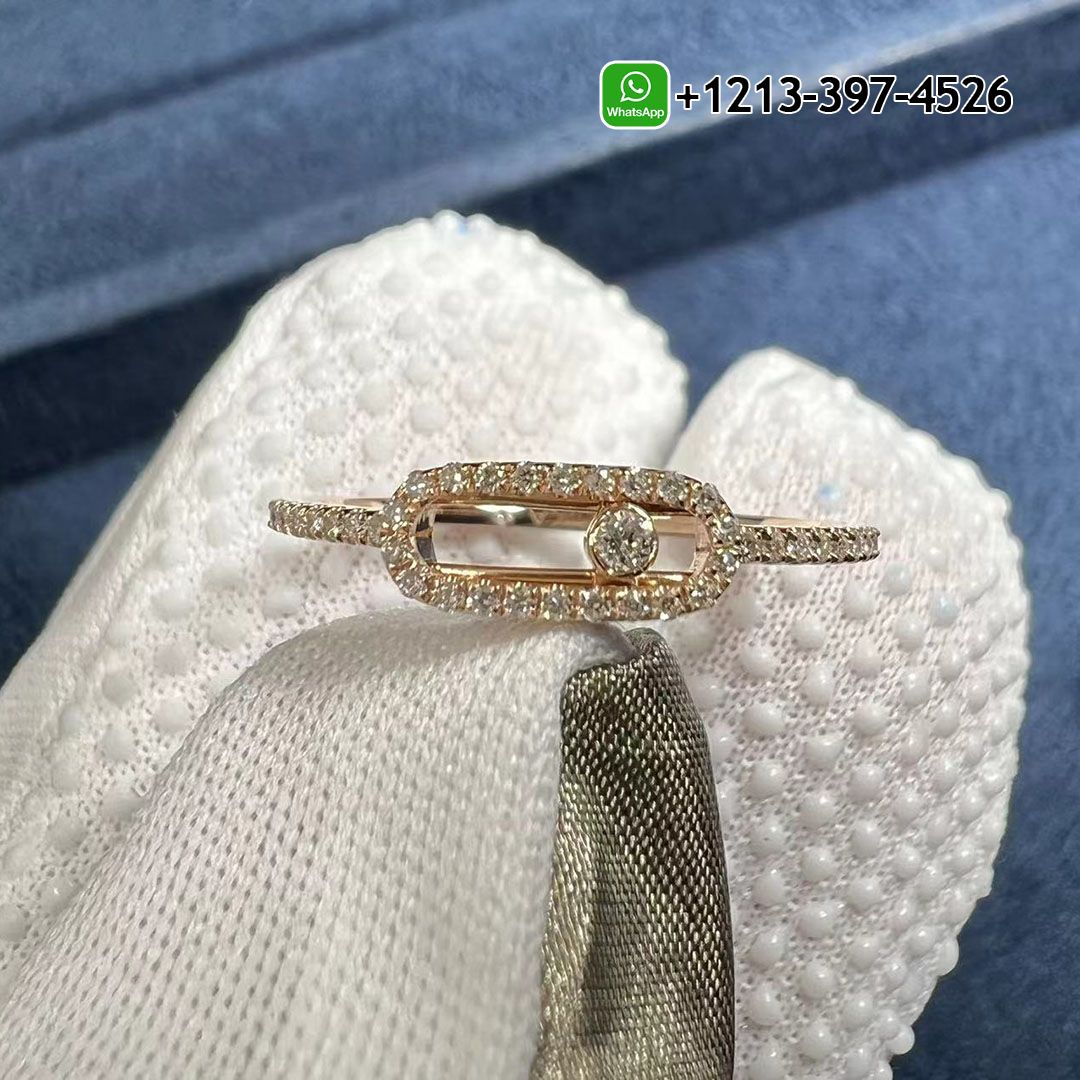uc13k5luanh Custom Made Messika Move Uno Pave Diamond Large Model 18k Rose Gold Ring - High Quality 18k Gold and Diamond Luxury Distinctive Collection Designer Jewelry Customized Factory Price