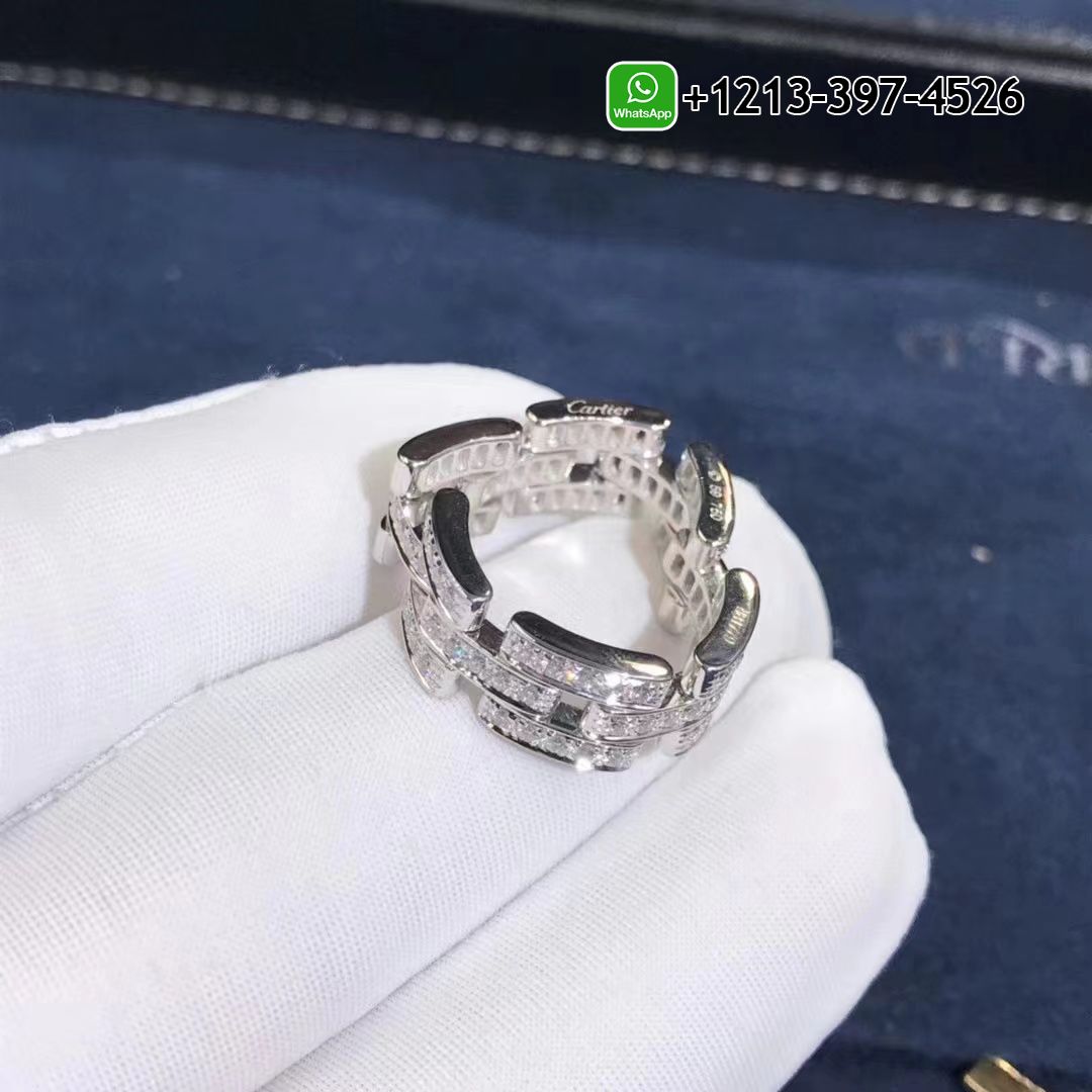ucy240ovcl2 Custom Made Best Quality 1:1 Cartier Maillon Panthere 18k White Gold Diamond Ring - High Quality 18k Gold and Diamond Luxury Distinctive Collection Designer Jewelry Customized Factory Price - Image 2