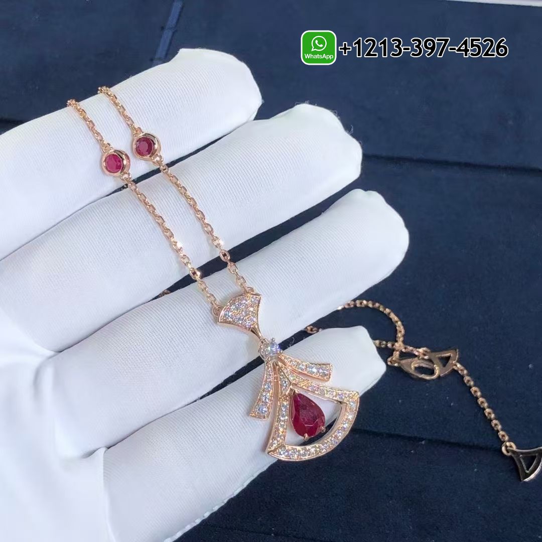 uh255r2yyh0 Custom Made Best Quality 1:1 Bulgari Divas’ Dream Necklace Rose Gold Set Rubies and Diamonds - High Quality 18k Gold and Diamond Luxury Distinctive Collection Designer Jewelry Customized Factory Price
